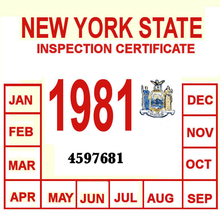 (image for) 1981 New York INSPECTION Sticker